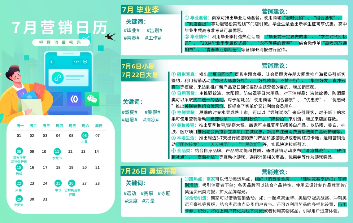 云互動系統(tǒng)發(fā)布7月互動營銷日歷 把握營銷密碼